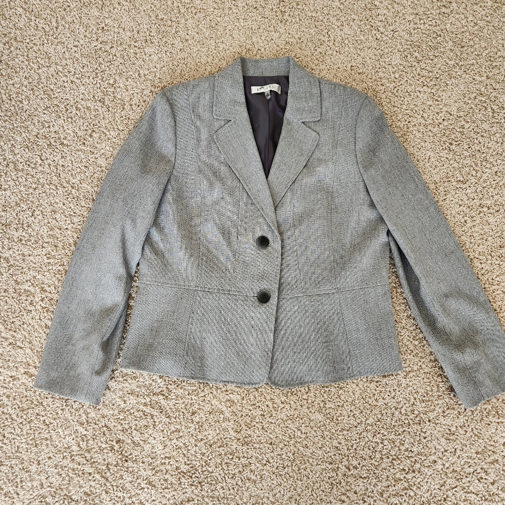 Kasper Jacket Melange Two-Button Blazer Grey Sz.14 - image 1